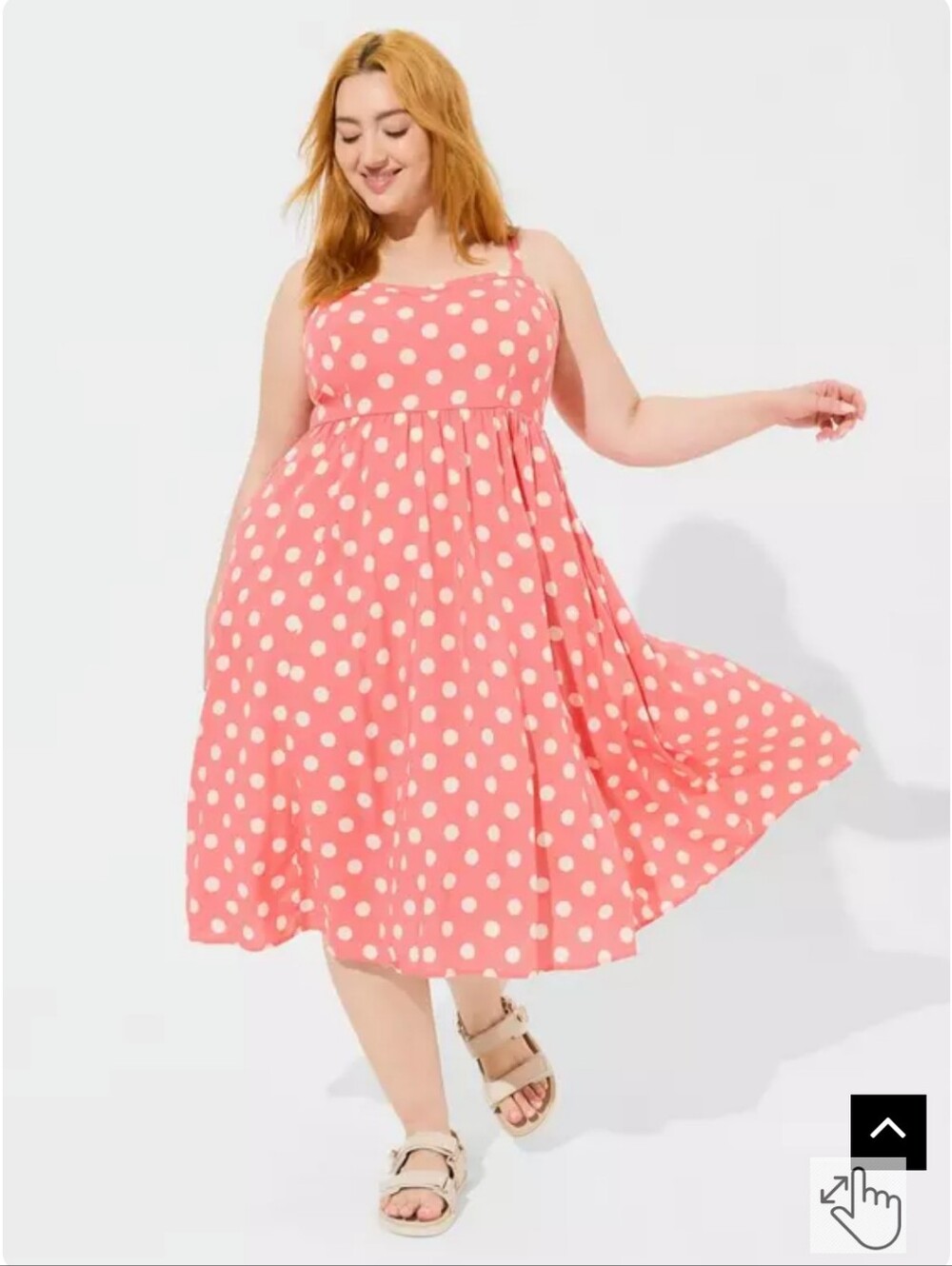 torrid Pink Polka Dot Midi Sweetheart Dress